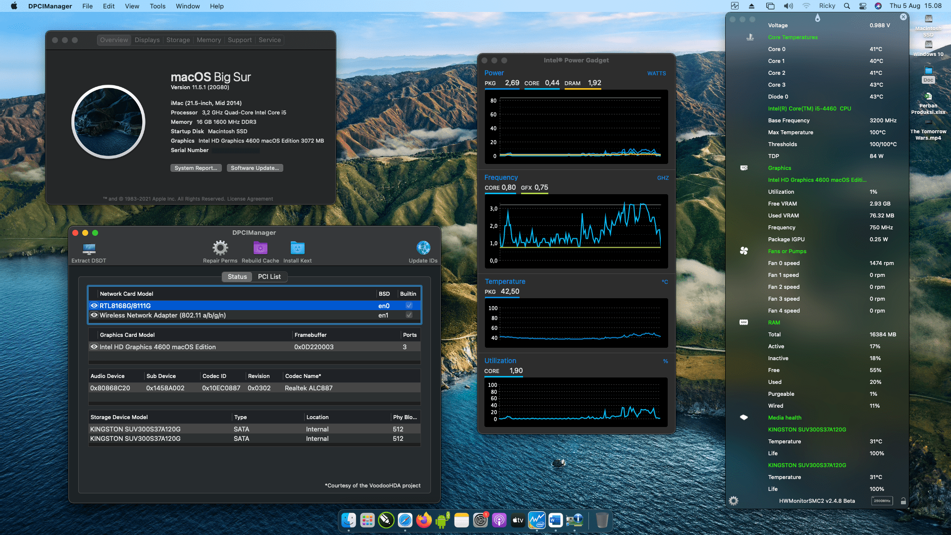Success Hackintosh macOS Big Sur 11.5.1 Build 20G80 at Gigabyte GA-B85M-DS3H-A + Intel Core i5 4460